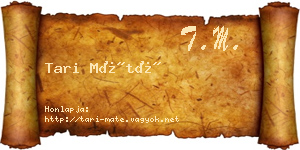 Tari Máté névjegykártya