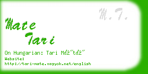 mate tari business card